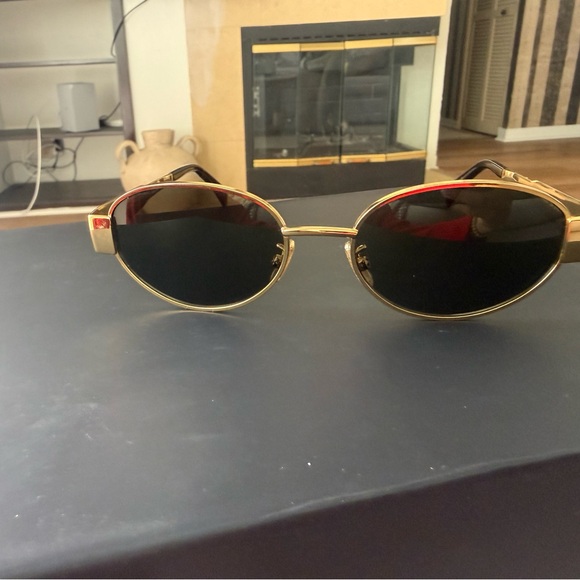 Celine Triomphe Gold Metal Sunglasses - Picture 4 of 6